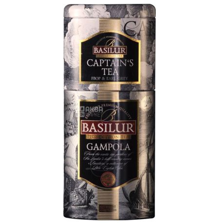 Basilur Captain's tea, Gampola, 125 г, Чай Базілур Гампола, чорний з бергамотом, ж/б
