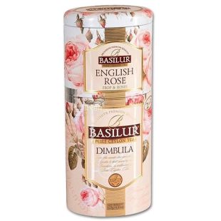 Basilur English Rose, Dimbula, 125 г, Чай Базилур, Английская роза и Димбула, черный, ж/б