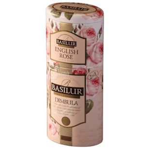 Basilur English Rose, Dimbula, 125 г, Чай Базилур, Английская роза и Димбула, черный, ж/б