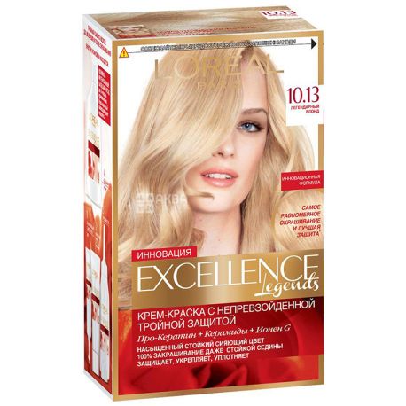L'Oreal, Paris Excellence, Крем-фарба для волосся, Тон 10.13 Легендарний блонд