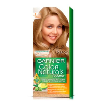 Garnier Color Naturals, Крем-фарба для волосся, 8.00 Глибокий пшеничний