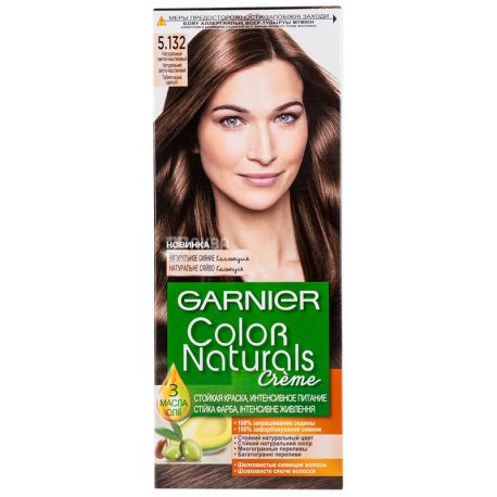 Garnier Color Naturals, Крем-фарба для волосся, Тон 5.132 Світло-каштановий