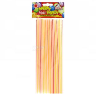 Помічниця, Трубочки коктейльні без гофри, 25 шт., 23 см, кольорові, пластикові