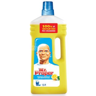 Mr. Proper, 1,5 л, Засіб для миття підлоги і стін, Лимон