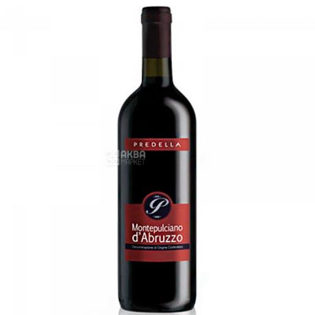Вино, Predella Montepulciano D`abruzzo, красное сухое, 0,75 л