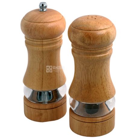 Maestro, Round-shaped salt-pepper set, acrylic wood