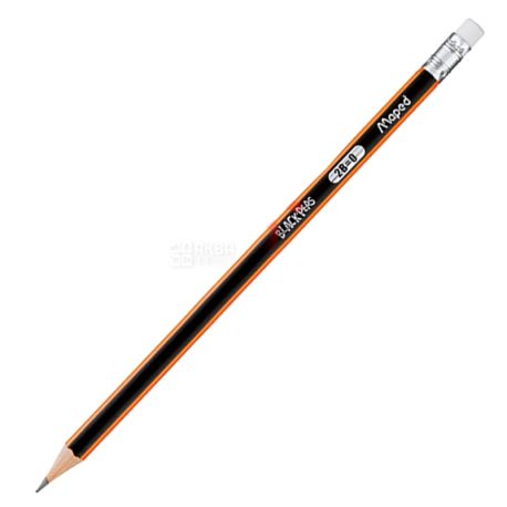 A set of graphite pencils with an eraser, 2B, 12 pcs, TM Maped