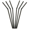 Промтус, Трубочки коктейльні з гофрою, 200 шт., 21 см, чорні, пластикові