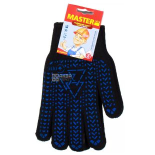 3D Master, 1 пара, Перчатки трикотажные с покрытием ПВХ, синие, размер L-ХL