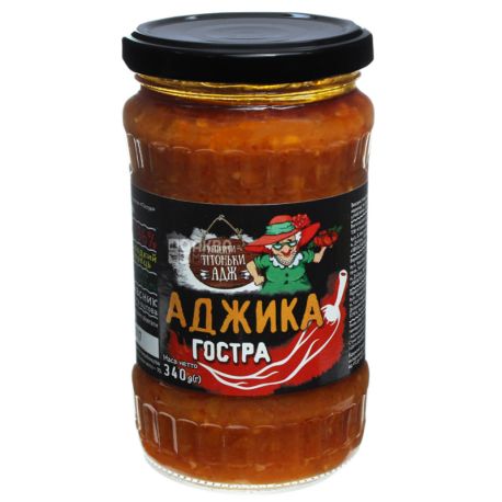 Adjika Aunt's Recipes Aj Hot, Tomato, 340 g