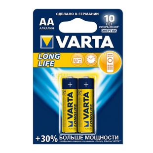 VARTA Longlife, АА, 2 шт., Батарейки лужні, LR6