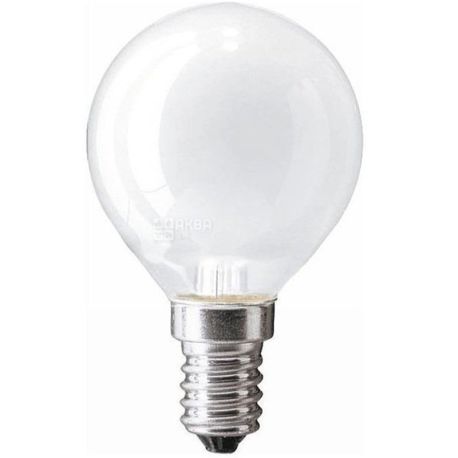 Лампочка Philips Stan E14 60W 230V P45 FR 1CT/10X10F, матовая, 1 шт.