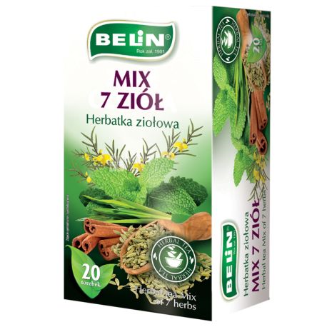Belin, Mix 7 ziół, 20 пак., Чай Бєлін, Мікс 7 трав