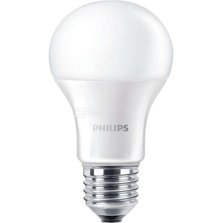 Philips, LED Bulb, Лампа светодиодная, цоколь E27, 6W, 3000K, 230 V, теплое белое свечение, 470 Lm
