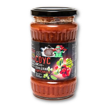 Sauce Recipes Aunt Ajj with lingonberries, sweet and sour, 350 g