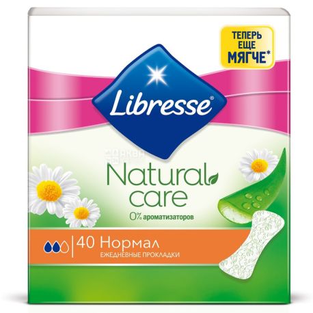 Libresse, Natural Care Normal, 40 шт., Прокладки щоденні, без ароматизаторів