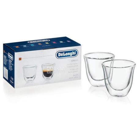 DeLonghi Espresso, Набір стаканів для еспресо, 2 шт., 60 мл