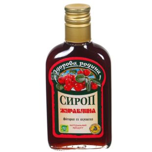 Здорова родина, Сироп Журавлина, 200 мл, скло