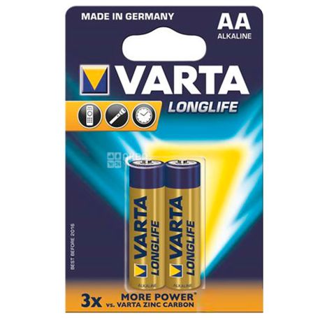 Варта Батарейки Longlife Power AА, алкалин., 2 шт.