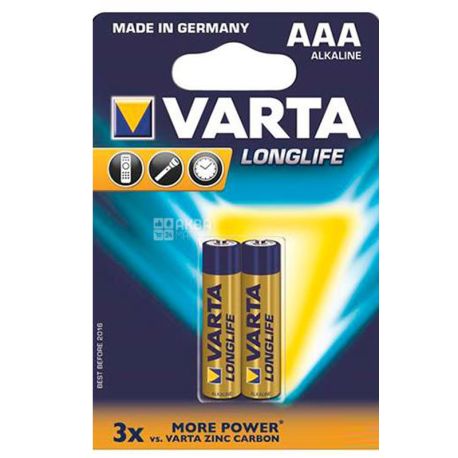 Варта Батарейки Longlife Power AAA, алкаін, 2 шт.