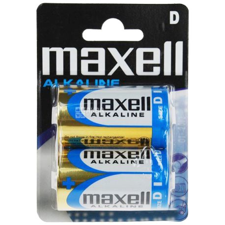 Maxell D, 2 шт., 1.5V, Батарейки лужні, LR20