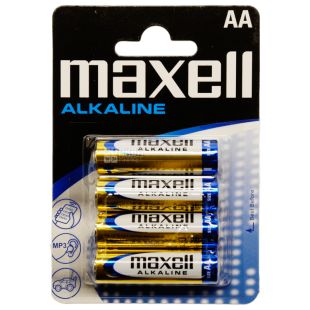Maxell АА, 4 шт., 1,5 V, Батарейки лужні, LR6
