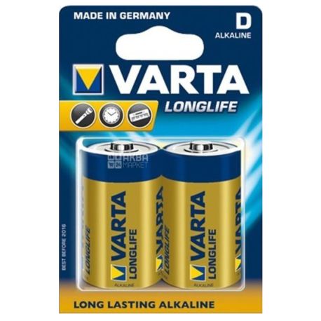 Varta Longlife D BLI 2 Alkaline, Battery, 2 pcs