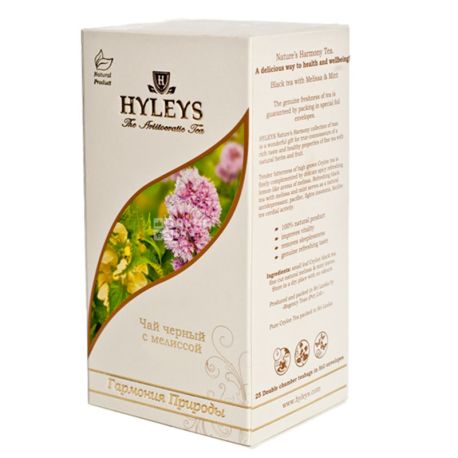 Hyleys Nature's Harmony, 25 пак, Чай черный Хэйлис Гармония Природы, Мелисса и мята