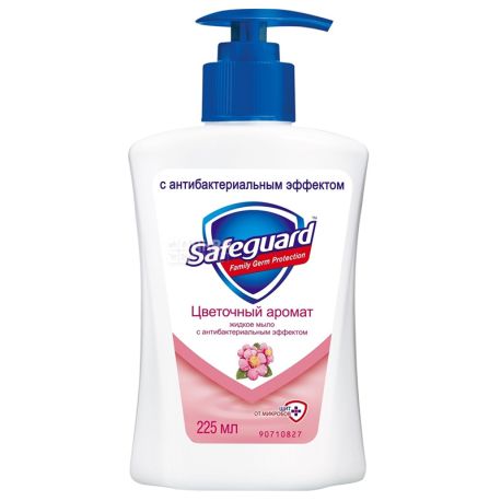 Safeguard, 225 мл, Мыло антибактериальное, Цветочный аромат