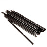 Микспак, 500 шт., Трубочки без гофры, черные, пластиковые, 21 см