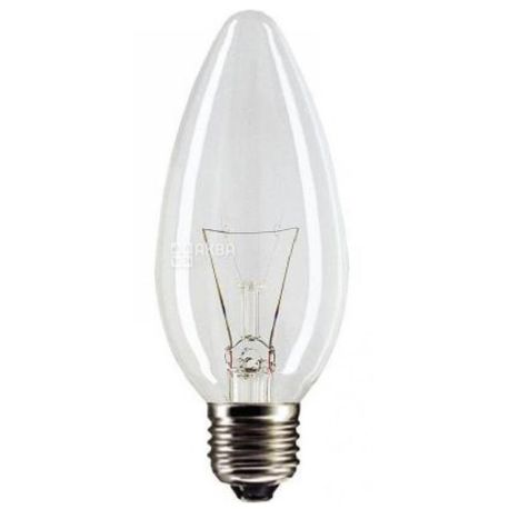 Philips, Лампа накаливания Свеча, цоколь E27, 60W, 230V, 2700 К, теплое свечение, 710 Lm