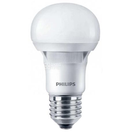 Philips, LED Bulb, Лампа светодиодная, цоколь E27, 3000K, 5W, 230 V, теплое белое свечение, 315 Lm