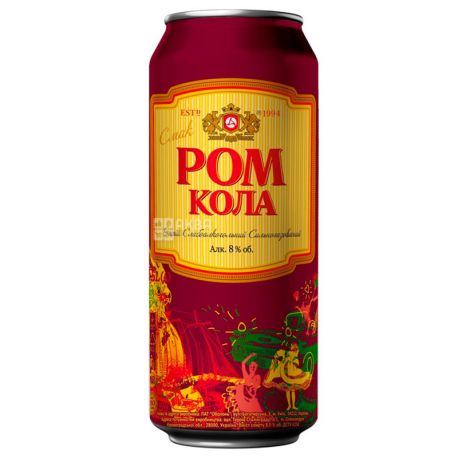 Obolon Rum-Cola, Low alcohol beverage, 8.0%, 0.5 l