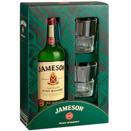 Jameson Whiskey, 0,7l, gift wrap with 2 glasses - buy Whiskey in