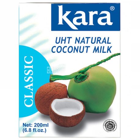  Kara, Coconut milk, 200 мл, Кара, Молоко кокосове, пастеризоване