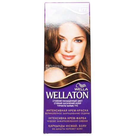 Wella Wellaton, Интенсивная крем-краска для волос, Тон 6/73 Молочный шоколад