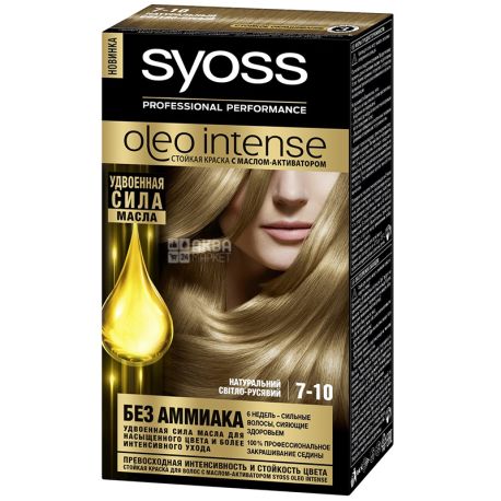 Syoss Oleo Intense, Cream hair color, Tone 7-10 Natural light blonde