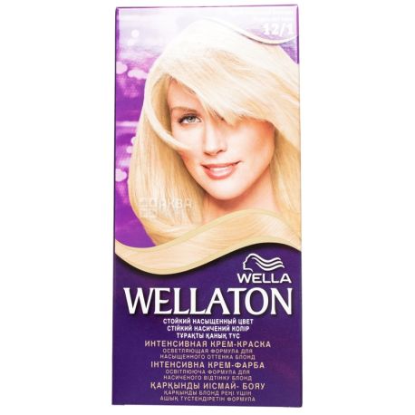 Wella Wellaton, Крем-фарба для волосся, Wella Wellaton, Интенсивная крем-краска для волос, тон 12/1 Яркий пепельный блондинТон 1