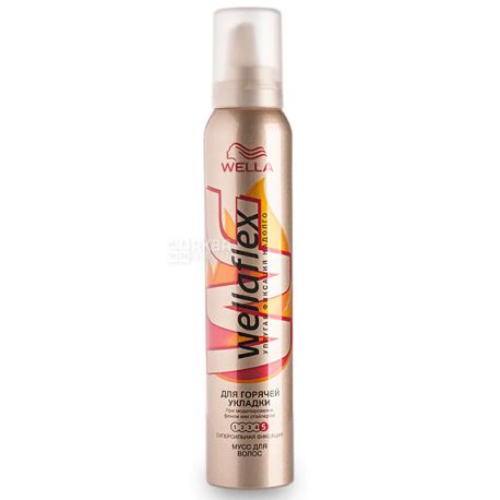 Wella Wellaflex, Mousse for hair, For hot styling, 200 ml - buy Hair Styling  in Kyiv, water delivery AquaMarket