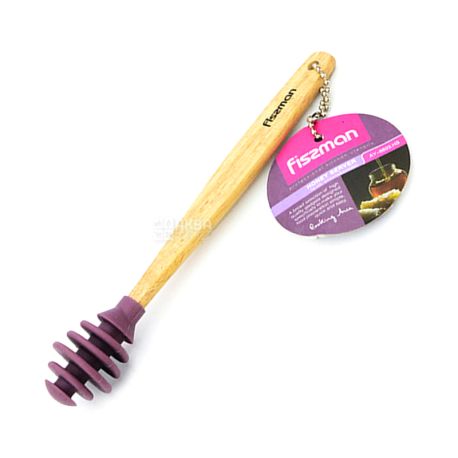 Fissman spoon, honey, silicone, wooden handle, 18 cm