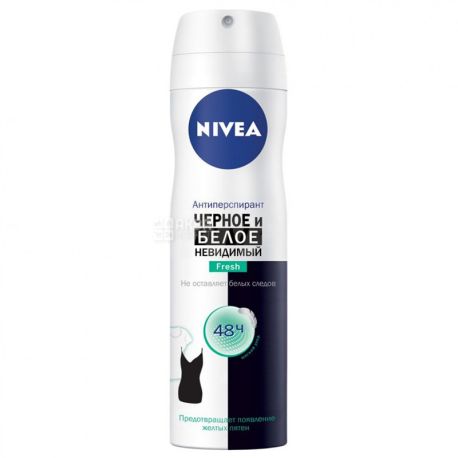 Nivea Fresh, 150 мл, Защита для черного и белого, Дезодорант-антиперспирант