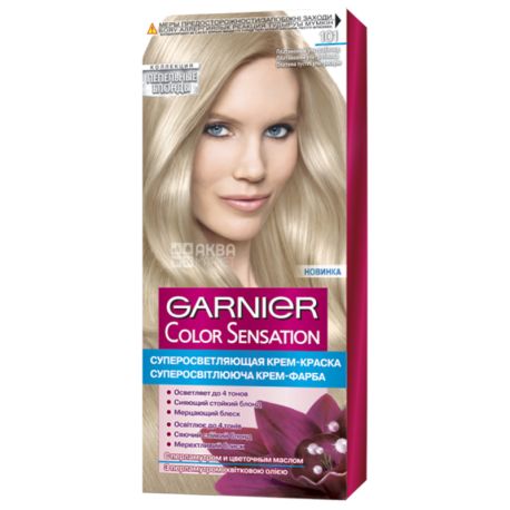 Garnier Color, Крем-краска для волос суперосветляющая, 101 Платиновый ультраблонд