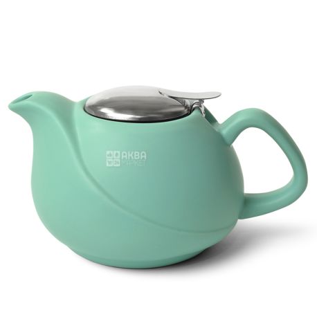 Fissman Teapot, ceramic, with strainer, 750 ml, aquamarine