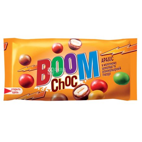 Boom Choc арахис в шоколаде и цветной глазури 50 г
