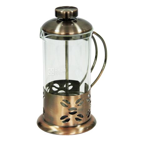 Френч-пресс, медь-стекло, 600 мл, ТМ Olens
