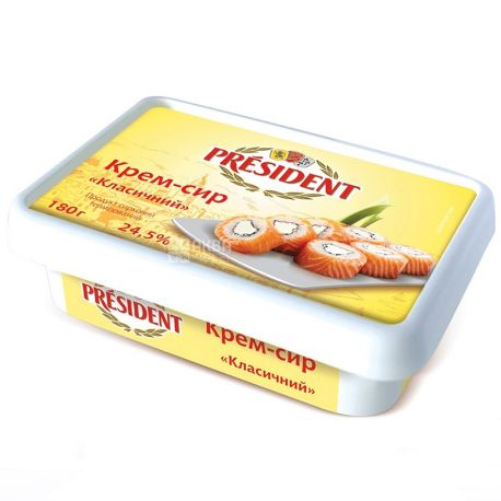 President, Крем-сир, Класичний, 24,5%, 180 г
