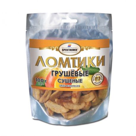 Шматочки грушеві, сушені, 100 г, ТМ Spektrumix