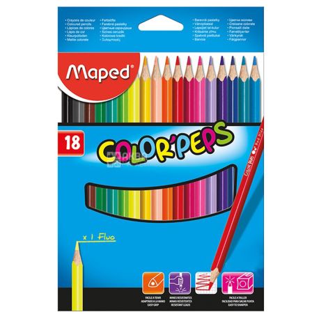 Maped, Карандаши цветные, 18 шт.