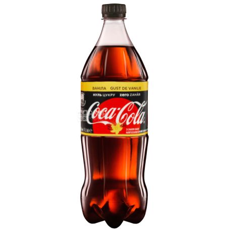 Coca-Cola Zero, Vanilla, 1 л, Кока-Кола Зеро, Ваніль, Вода солодка, низькокалорійна, ПЕТ