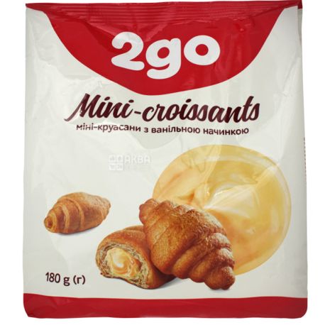 2go, 180 г, Мини-круассаны с ванильной начинкой